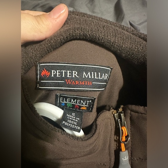 Peter Millar Element brown fleece zip up jacket Sz S - Picture 4 of 5